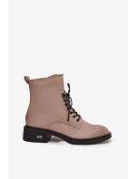 Dámské boty Vinceza – béžové, z pravé kůže, nízký podpatek, zateplené