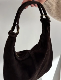 Dámská kabelka z přírodního semiše Floriah – čokoládová