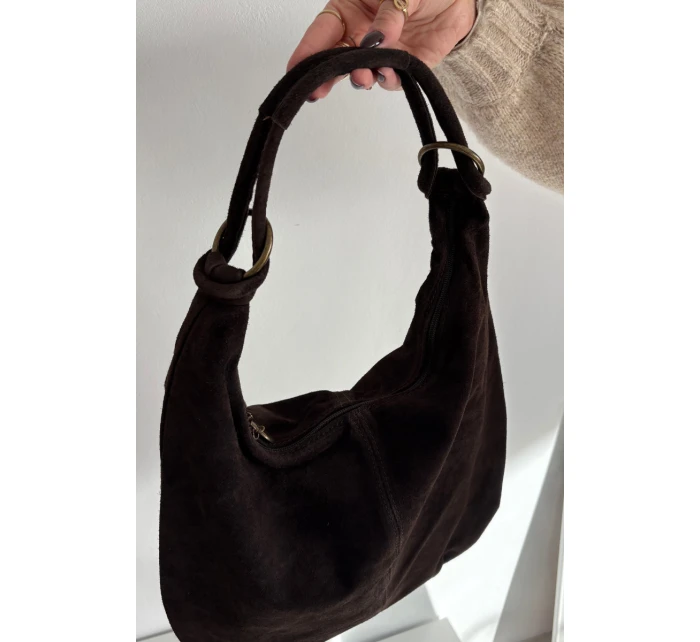 Dámská kabelka z přírodního semiše Floriah – čokoládová