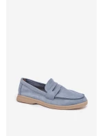 Dámské mokasíny z eko semiše – modré Renelia