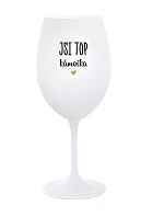 JSI TOP KÁMOŠKA - bílá  sklenice na víno 350 ml