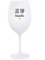 JSI TOP KÁMOŠKA - bílá sklenice na víno 350 ml