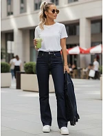 Jeansy damskie z wysokim stanem granatowe model 22120956 - FashionStreet