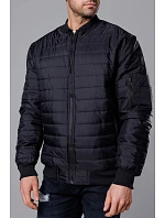 Černá prošívaná pánská bunda typu "bomber" model 18344854 - J.STYLE Černá prošívaná pánská bunda typu "bomber" model 18344854 - J.STYLE