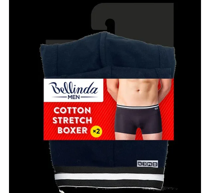 Dvojbalení bavlněných boxerek COTTON STRETCH BOXER 2x - BELLINDA - černá