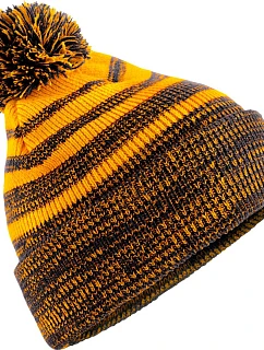 Beechfield B 476 Pletená čepice s bambulí "Team Stripe" 53.0476 gold/black