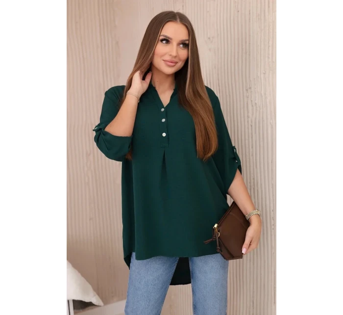 Halenka s prodlouženým zadním dílem tmavě zelená Halenka s prodlouženým zadním dílem tmavě zelená