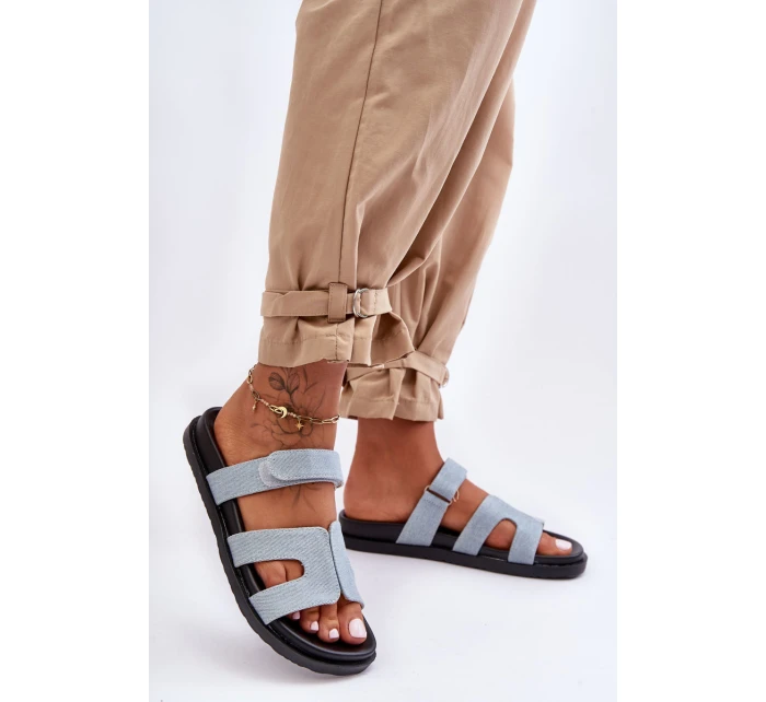 Kožené klasické žabky dámské na suchý zip hnědé model 21628572 - Boto