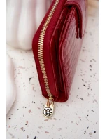 Lakovaná dámská peněženka s ražbou a zlatým detailem Evlinne – červená