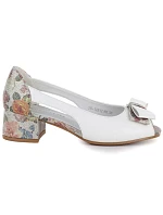 lodičky s otevřenou špičkou a mašlí bílé Potocki model 22099442