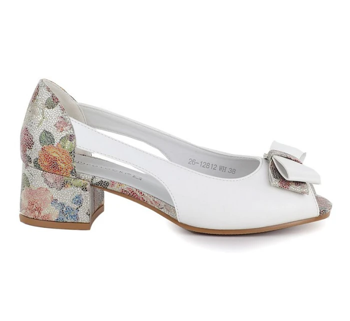 lodičky s otevřenou špičkou a mašlí bílé Potocki model 22099442