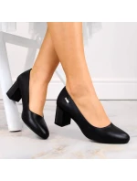 Černé lodičky Sergio Leone W SK314A s ozdobným sloupkem Černé lodičky Sergio Leone W SK314A s ozdobným sloupkem