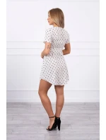 Šaty s puntíky v barvě ecru