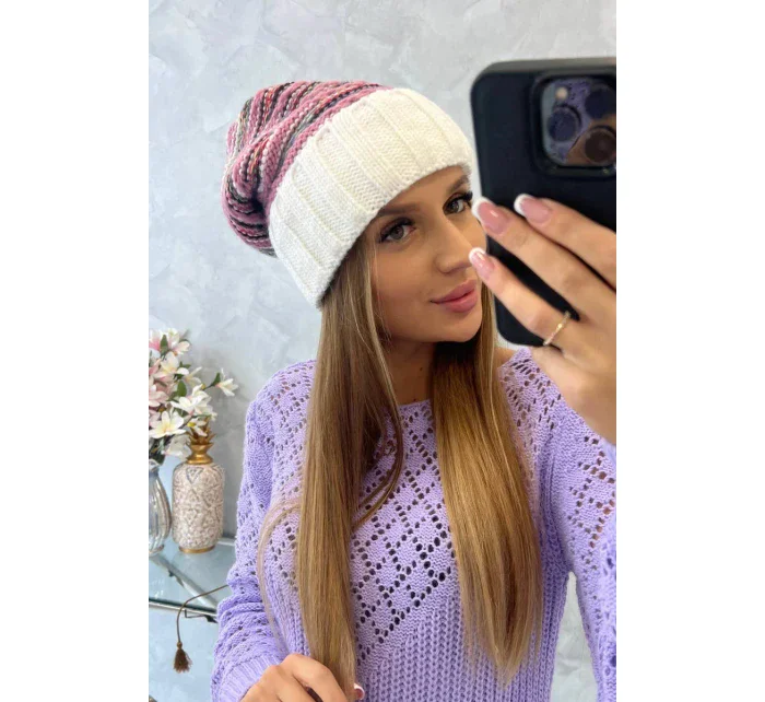 Dámská čepice Feba K330 white+powder pink Dámská čepice Feba K330 white+powder pink