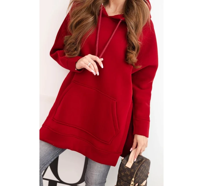 Bunda s rozparky na bocích vínová Bunda s rozparky na bocích vínová