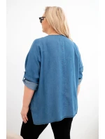 Dámská blůza Plus Size z s asymetrickým lemem model 21886525 - K-Fashion Dámská blůza Plus Size z s asymetrickým lemem model 21886525 - K-Fashion
