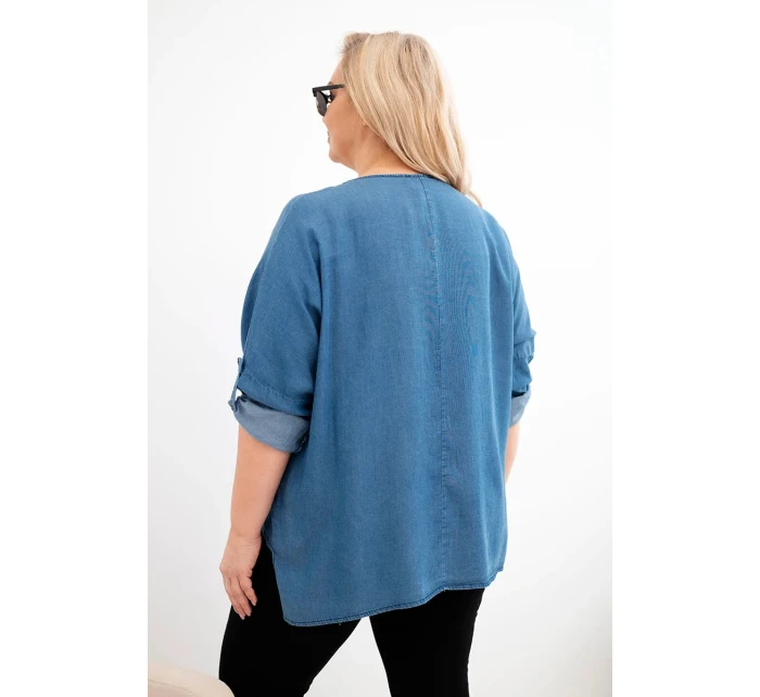 Dámská blůza Plus Size z s asymetrickým lemem model 21886525 - K-Fashion Dámská blůza Plus Size z s asymetrickým lemem model 21886525 - K-Fashion