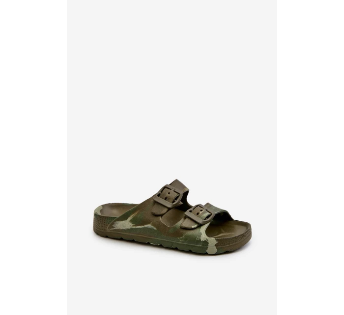 Lehké Dětské Pěnové Žabky S Sponami Tmavě Zelené Adirnaca Lehké Dětské Pěnové Žabky S Sponami Tmavě Zelené Adirnaca