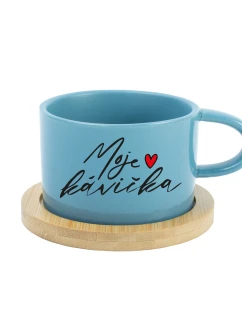 MOJE KÁVIČKA - modrý hrníček makronka 200 ml