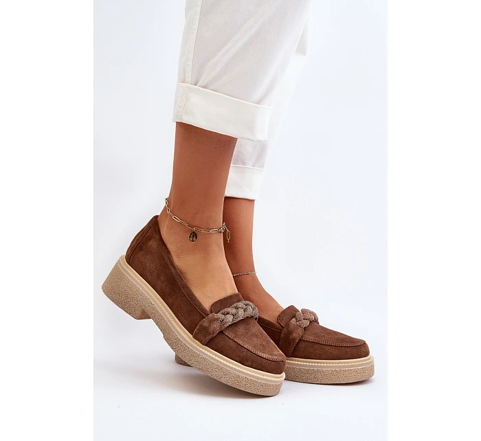 Dámské semišové mokasíny Zazoo 3429/W hnědé - Zazoo