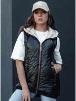 Dámská prošívaná vesta s kapucí COLINE černá FashionStreet TY4462 Dámská prošívaná vesta s kapucí COLINE černá FashionStreet TY4462