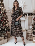 TIGRISSA one size midi šaty černo-hnědé FashionStreet EY2546