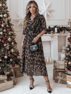 TIGRISSA one size midi šaty černo-hnědé FashionStreet EY2546