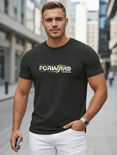 Pánské bavlněné tričko se streetwearovým potiskem černé FashionStreet NX0145R