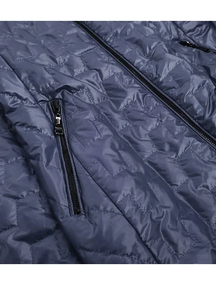 Světle modrá dámská bunda s ozdobnými vsadkami model 16148089 - FC MINA Světle modrá dámská bunda s ozdobnými vsadkami model 16148089 - FC MINA