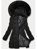 Dámská plus size zimní bunda do půli stehen S'west černá (B8306-1) Dámská plus size zimní bunda do půli stehen S'west černá (B8306-1)