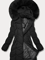 Dámská plus size zimní bunda do půli stehen S'west černá (B8306-1)