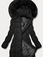 Dámská plus size zimní bunda do půli stehen S'west černá (B8306-1)