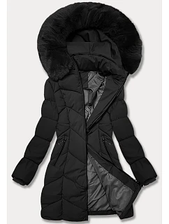 Dámská plus size zimní bunda do půli stehen S'west černá (B8306-1)