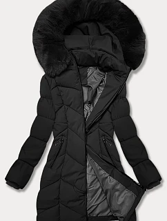 Dámská plus size zimní bunda do půli stehen S'west černá (B8306-1)