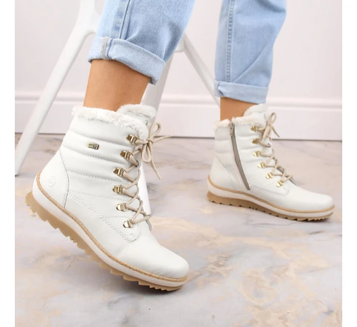 Kožené nepromokavé zateplené boty W white model 21391182 - Rieker
