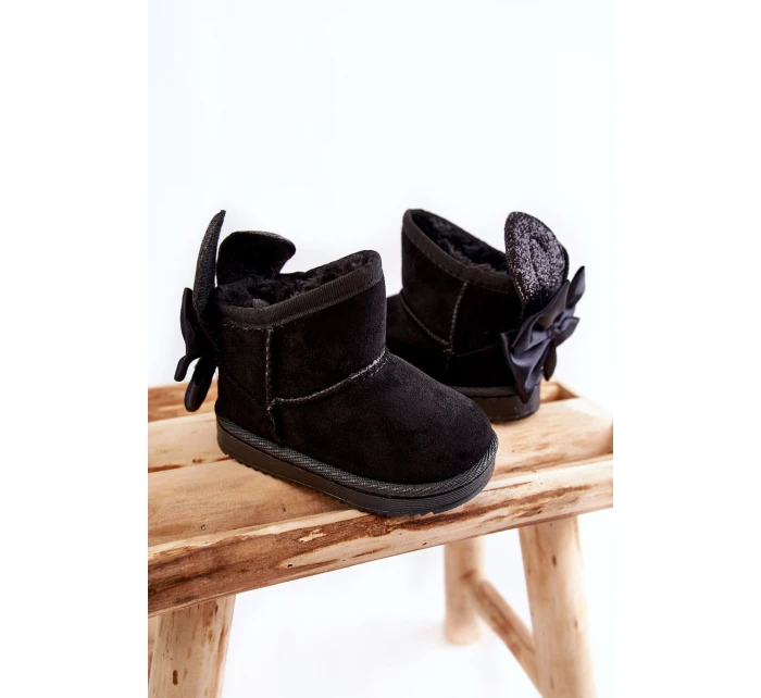 Dívčí teplé sněhule s mašlemi Černe Meriva Dívčí teplé sněhule s mašlemi Černe Meriva