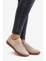 Nízké dámské semišové tenisky béžové Zazoo N1068