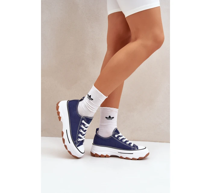 Nízké Dámské Tenisky Na Platformě Tmavě Modré model 21683095 - EVENTO