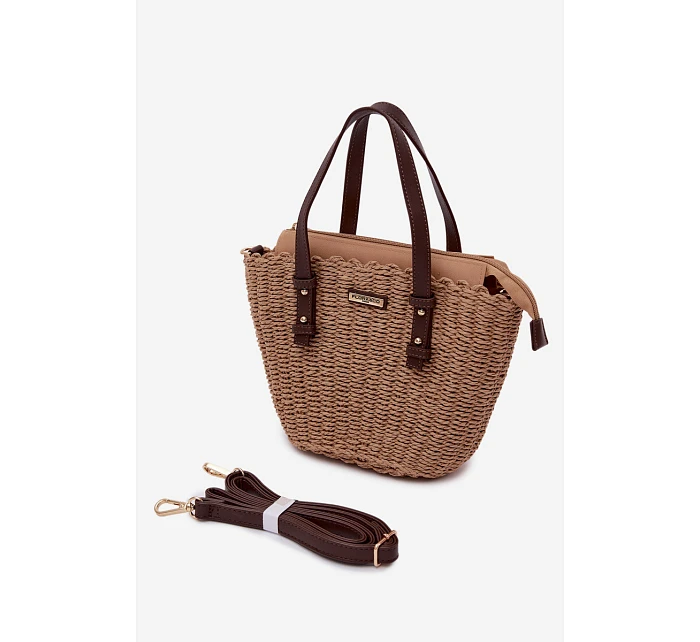 Košíková taška z pleteniny hnědá Lucienne