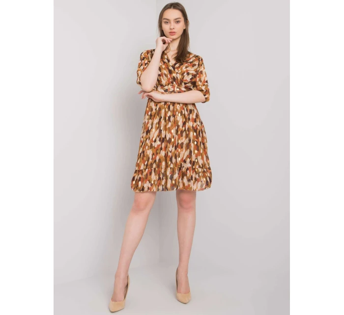 Sukienka DHJ SK model 20961774 jasny brązowy - FPrice