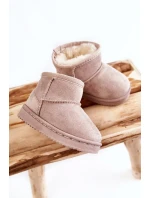 Dětské Teplé Sněhule Semišové Světle béžové Gooby Dětské Teplé Sněhule Semišové Světle béžové Gooby