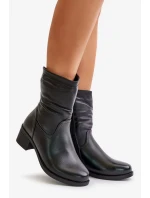 Kotníkové boty na nízkém podpatku zateplené kožíškem Vinceza černé Kotníkové boty na nízkém podpatku zateplené kožíškem Vinceza černé