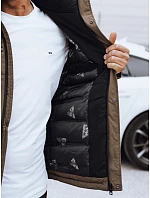 Kurtka męska zimowa z kapturem jasnobrązowa FashionStreet TX4911 Kurtka męska zimowa z kapturem jasnobrązowa FashionStreet TX4911