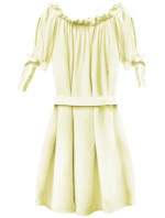 Žlutá dámská tunika ve stylu s páskem model 7231326 - MADE IN ITALY