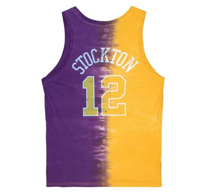 Bavlněné tričko Mitchell & Ness NBA Utah Jazz John Stockton Tie Dye - TTNK3206-UJAYYJSTYWPR