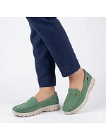 Dámské kožené pohodlné polobotky zelené Jezzi 7075 Dámské kožené pohodlné polobotky zelené Jezzi 7075