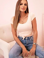 Dámská klasická bavlněná blůza s krátkým rukávem modrá