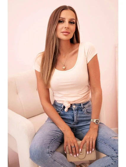 Dámská klasická bavlněná blůza s krátkým rukávem modrá