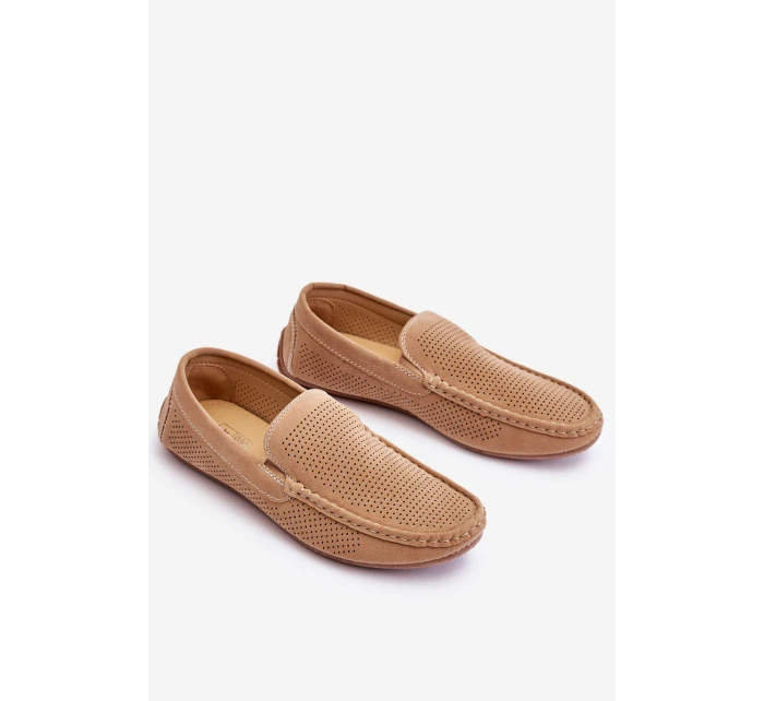 Pánské klasické semišové mokasíny Béžove Felixo
