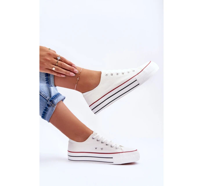 Nízké klasické tenisky na platformě Bílé Jazlyn Nízké klasické tenisky na platformě Bílé Jazlyn